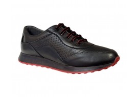 Pantofi barbati casual din piele naturala, negru, SV012NR